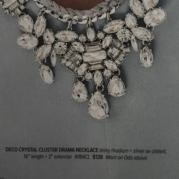 Chloe & Isabel Retro Crystal Statement Necklace. | Color: Silver | - Picture 3 of 4